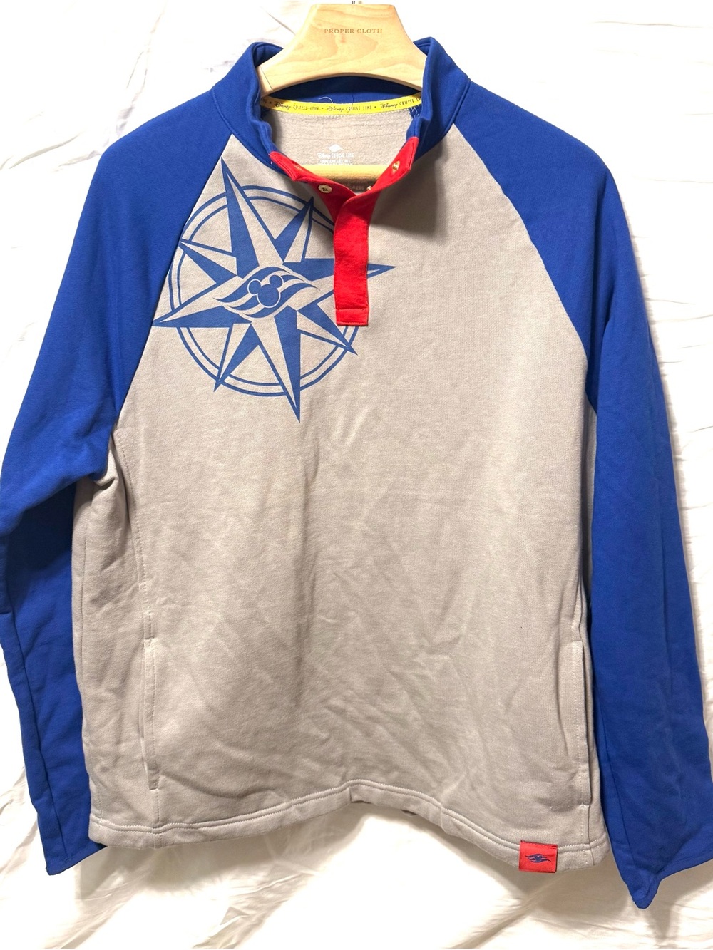 DISNEY CRUISE LINE DCL Pullover Crew Neck Unisex Sweatshirt Gray Blue Large